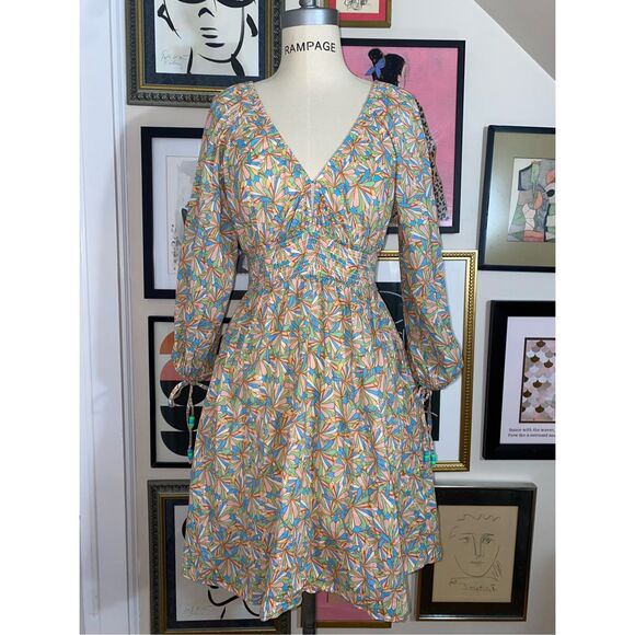 Shoshanna Women’s Multicolored 3/4 Sleeve Geometric Print Mini Dress sz XS - Picture 5 of 7